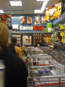 Inside the Gamestop Store, Launch Night, Cambridge, MA